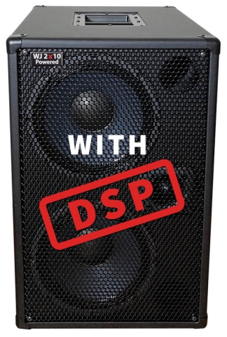 WJ 2×10 1000 watt Powered Bass Guitar Cabinet with DSP input and crossover.