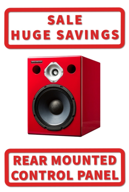 Wayne Jones Audio recording studio monitors rear mounted control panel. Sale, huge Savings
