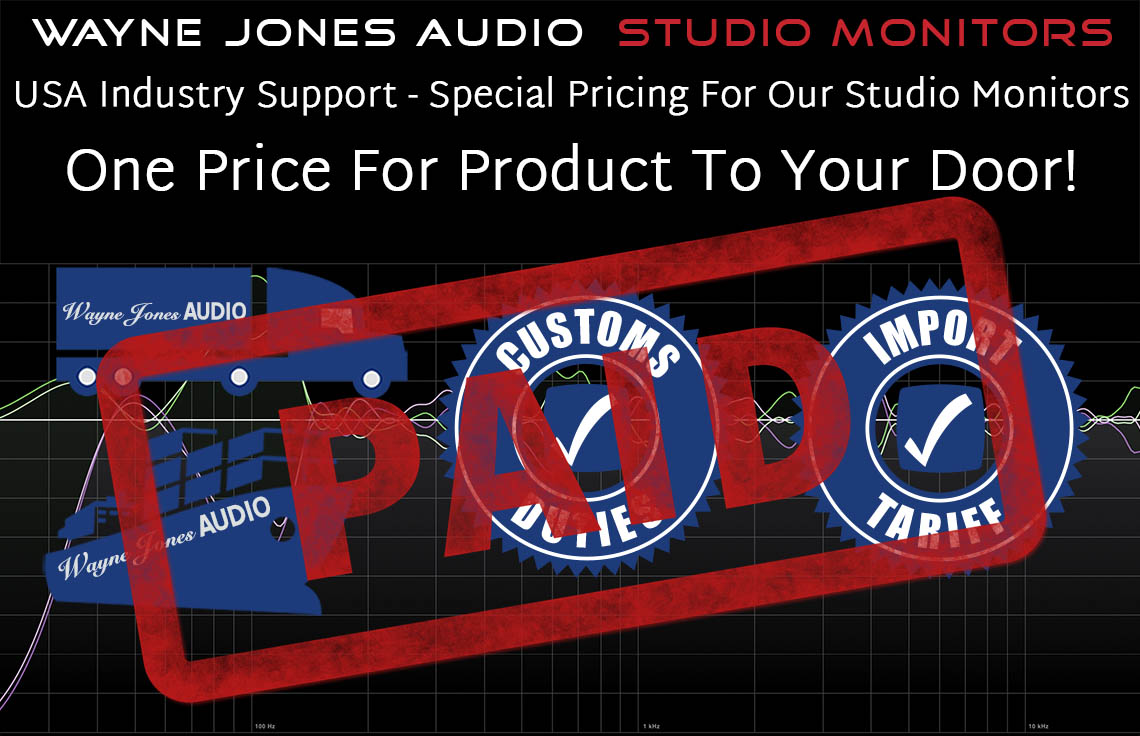 USA Industry Support – Special Pricing For Our Studio Monitors. One Price For Product To Your Door!
