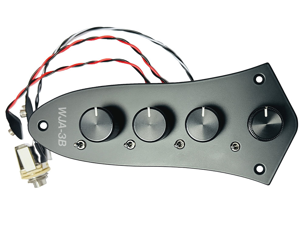 Wayne Jones Audio WJA-3B, all-in-one jazz-style control plate 3-band onboard bass guitar pre-amp