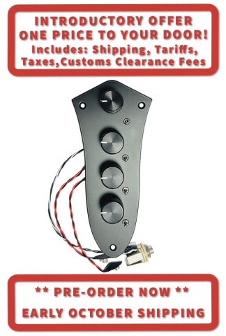 Wayne Jones Audio WJA-3B, all-in-one jazz-style control plate 3-band onboard bass guitar pre-amp